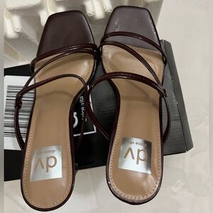 Sandals Women's Starlit Strappy Slip-On Dress DV Dolce Vita Size 7.5 Burgundy